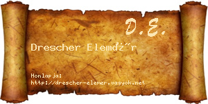 Drescher Elemér névjegykártya